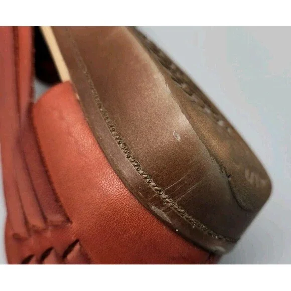 Footsmart Tejidas Women's Leather Sandals Brown Red 8M Closed Toe 90's Y2K - Picture 10 of 16